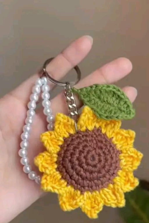 Sunflower crochet Bagcharms