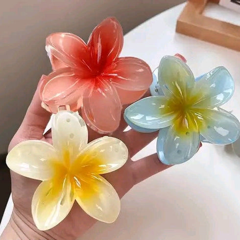 Hawaiian Flower Hair Claw (pack of 9)