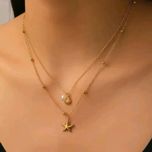 Anti Tarinish Starfish & Seashell Necklace