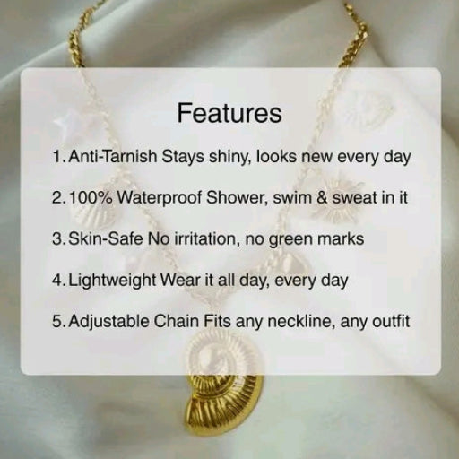 Anti Tarnish Sea Shell Charm Necklace