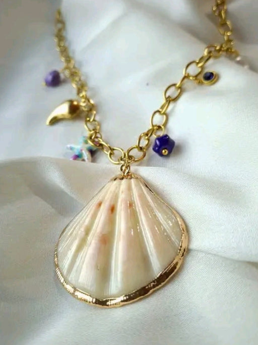 Anti Tarnish Big Sea Shell Necklace