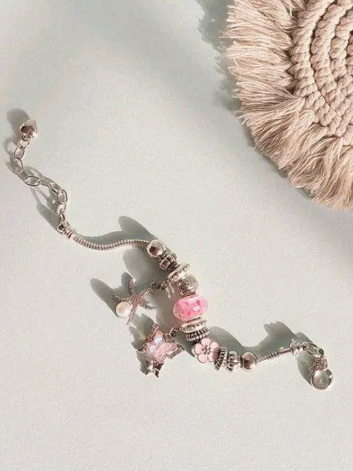 Anti Tarnish Adjustable Starfish & Butterfly Bangle Braclet