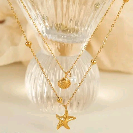 Anti Tarinish Starfish & Seashell Necklace