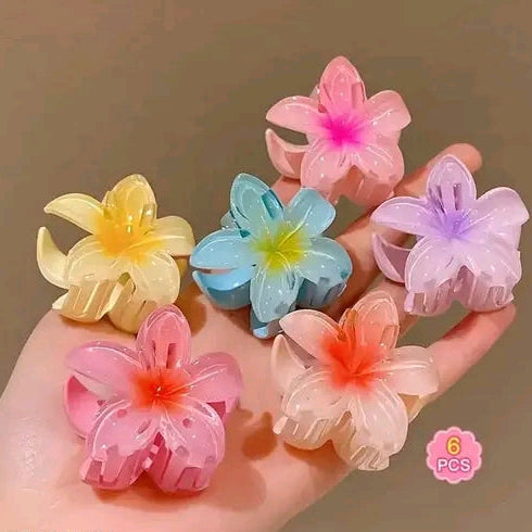 Hawaiian Flower Hair Claw (pack of 9)