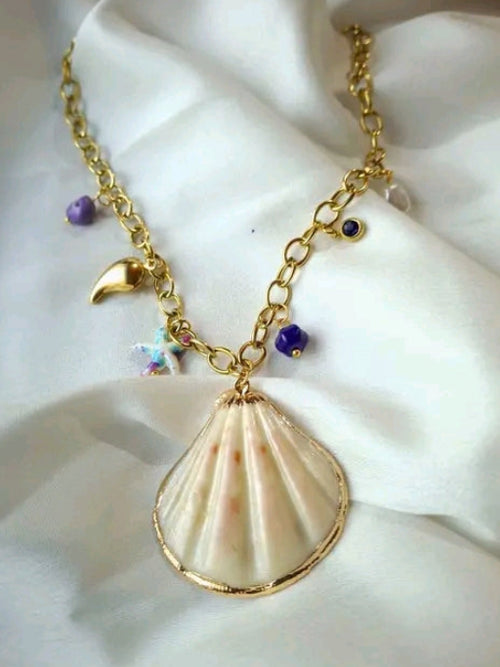 Anti Tarnish Big Sea Shell Necklace