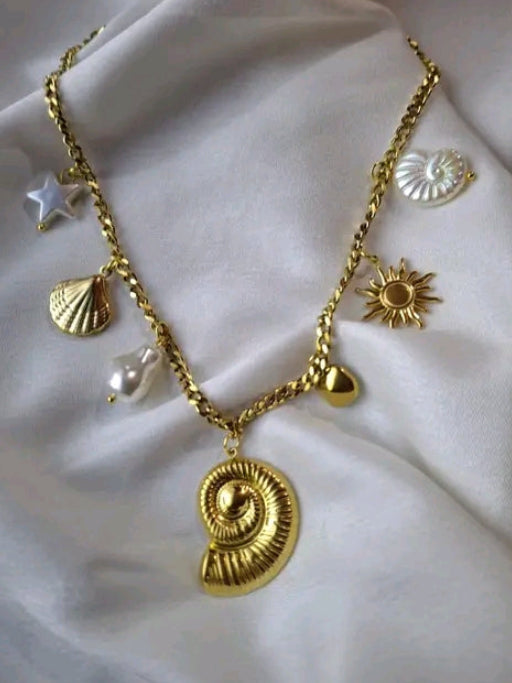 Anti Tarnish Sea Shell Charm Necklace