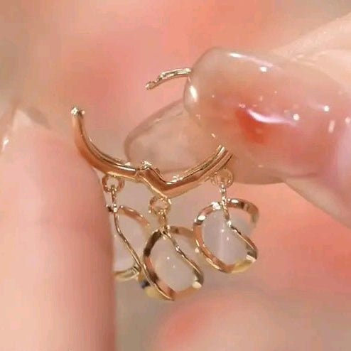 Korean Style Opal Stone Drop Earring